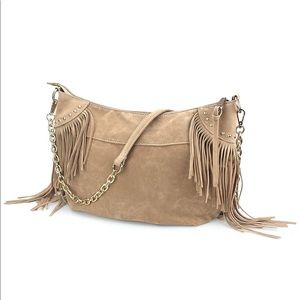 Studded Tassel Hobo Crossbody Shoulder Bag